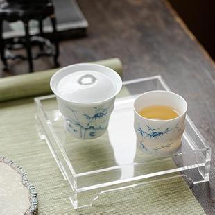 弥言手工陶瓷薄胎主人杯家用大号茶杯创意竹节品茗杯手绘竹子单杯