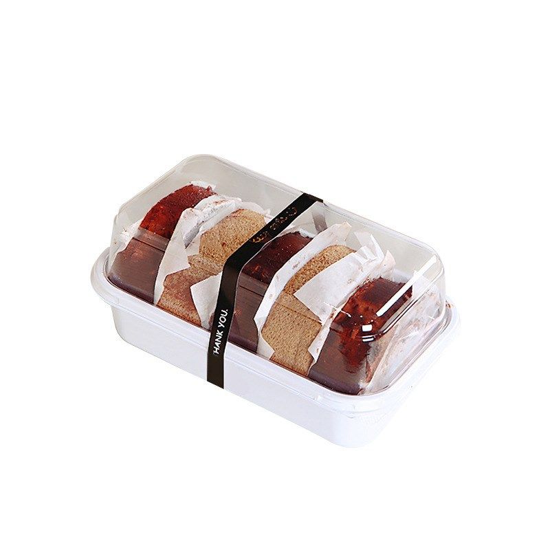 日式蛋糕卷包装盒打包切块瑞士甜品梦龙卷透明盒子中式糕点桃酥盒