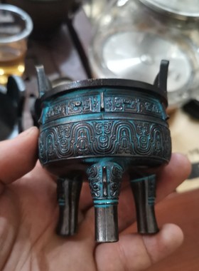纯铜材质大克鼎仿古青铜器工艺家居玄关酒柜办公桌博古架装饰摆件