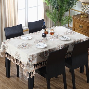 茶几桌布布艺长方形棉麻圆形台布客厅家用西餐桌布电视柜桌旗 欧式