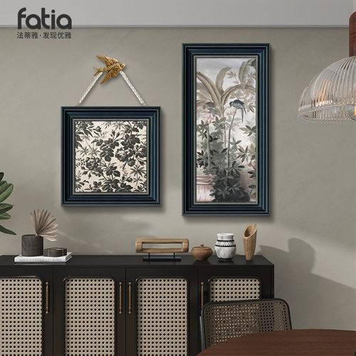 优选法式复古玄关装饰画小众艺术组合挂画珍珠挂链燕子装饰中古风