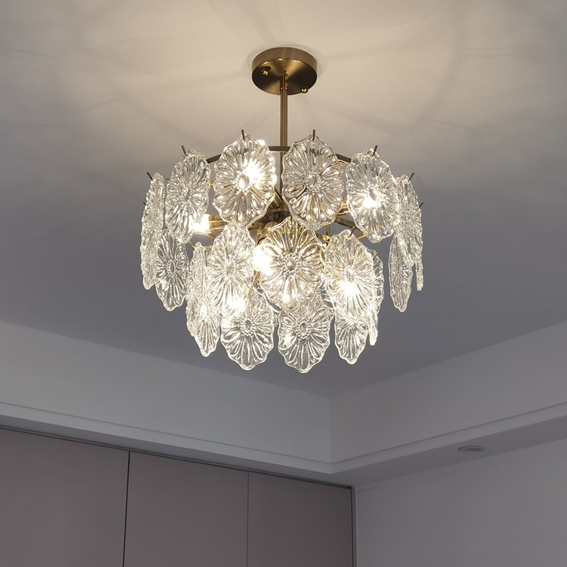 轻奢客厅卧室吊灯法式复古风后现代简约餐厅水晶灯具套餐组合LED