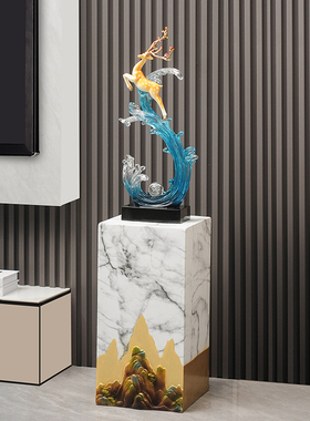 优选轻奢风生水起壁龛玄关大型摆件客厅电视柜旁落地高档乔迁装饰