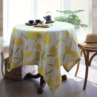 优选LEMON 植物柠檬黄色田园暖调色织提花加厚餐桌布多用盖巾