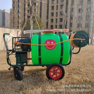 电动打药机160L高压农用果园喷雾器推车式 四轮手推式 喷药机