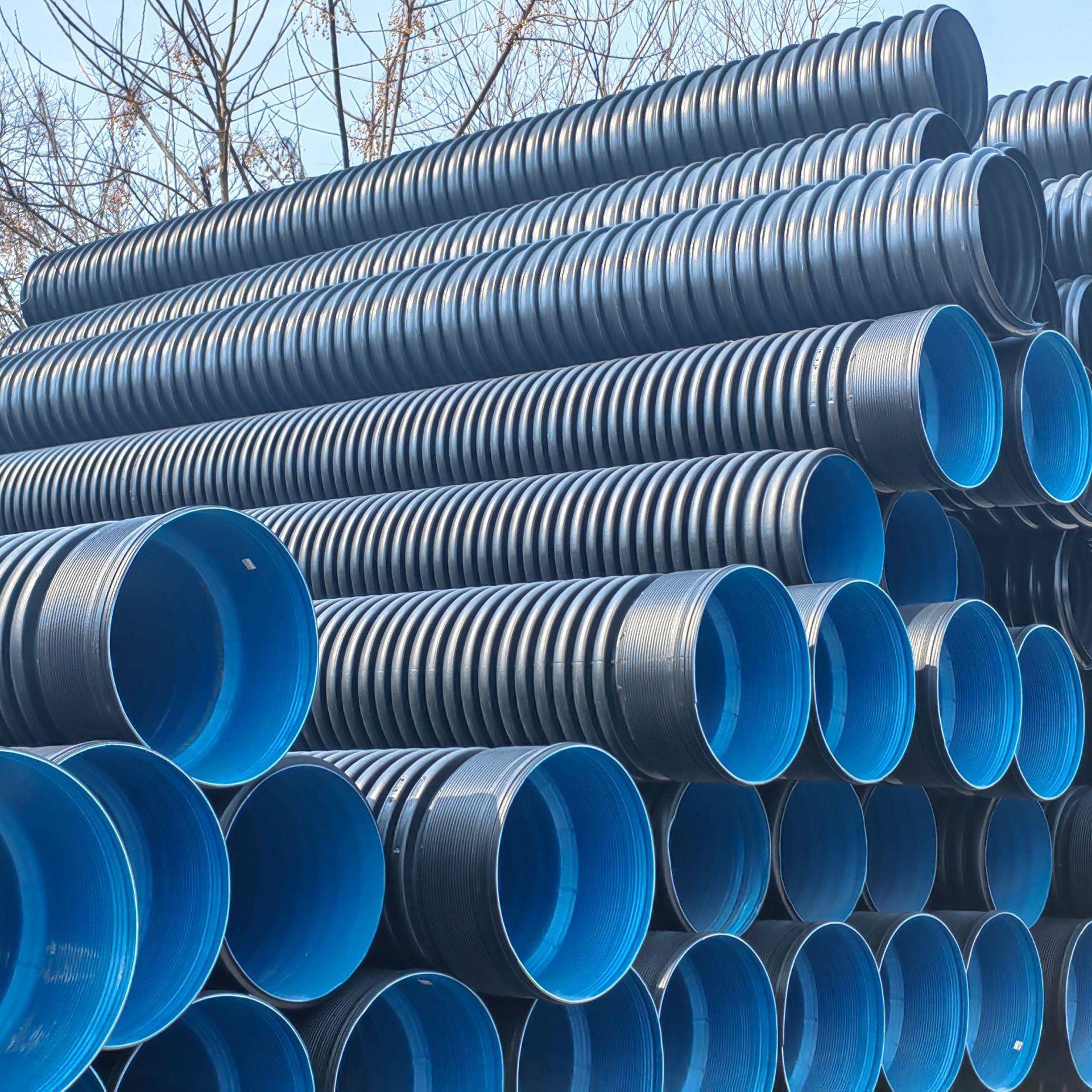 HDPE双壁波纹管DN300排水排污市政大口径双壁缠绕国标认证