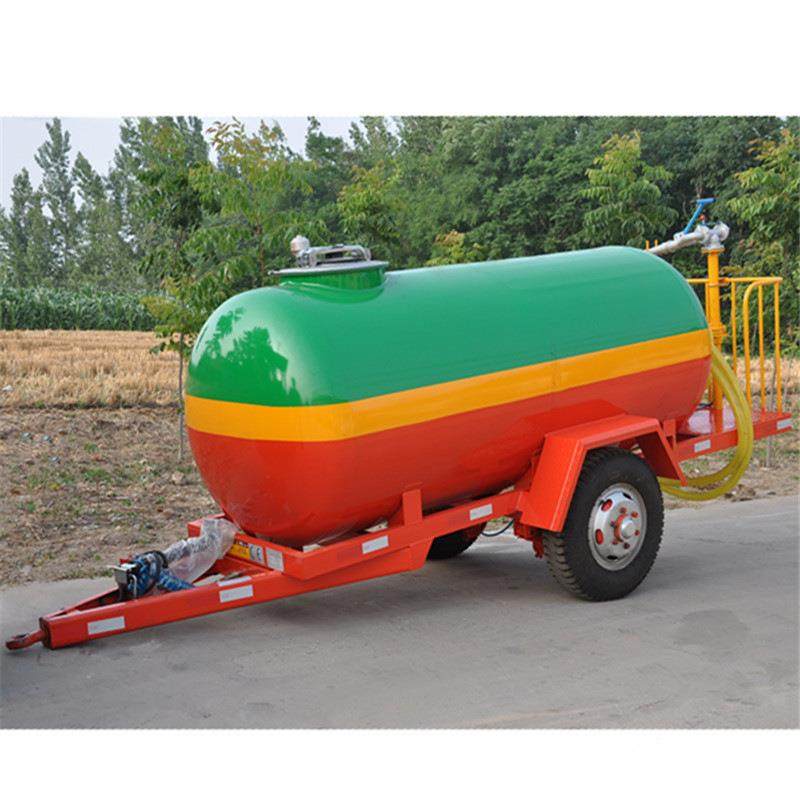 2吨水罐拖车园林绿化洒水罐车高压喷头水罐拖车工具车油罐车