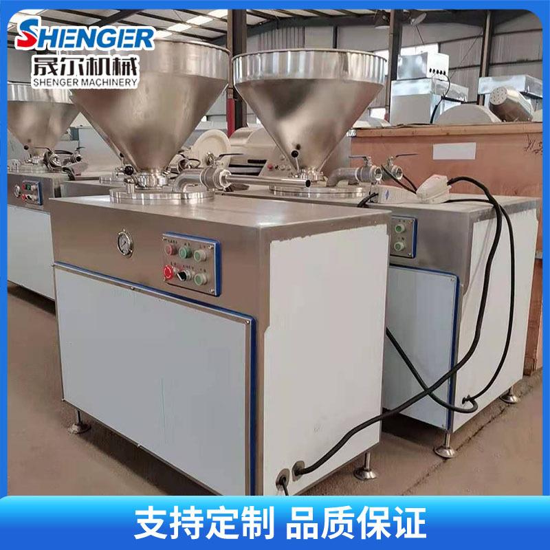 鸡肉肠灌装机商用鳕鱼肠生产机器肉块肉条双管液压灌肠机设备