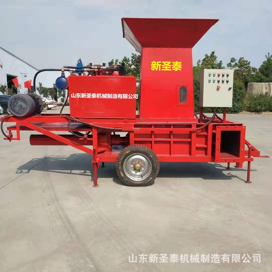 青贮饲草套袋打包机直销可移动秸秆饲料套袋打包机卧式压块机