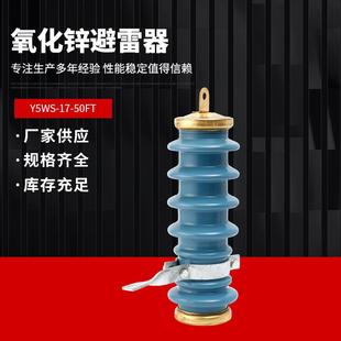 广东型陶瓷氧化锌避雷器10KV高压防雷器Y5WS 50FT户外线路蓝色