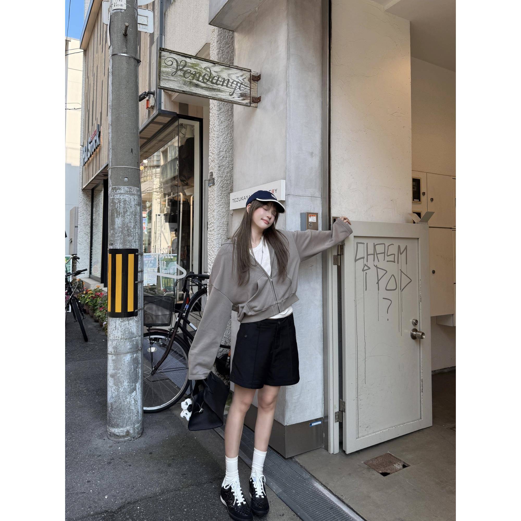 CEEYOU m*m6解构香蕉袖连帽卫衣短外套女秋冬