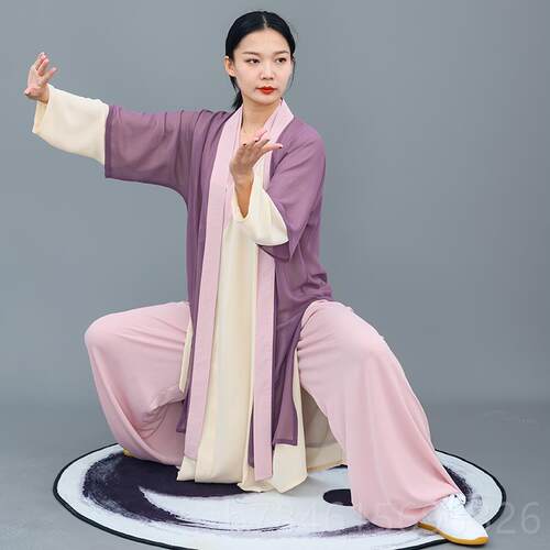 新款马蕾极服女春夏极新款加太长汉服版型太表演服道太士服气功服