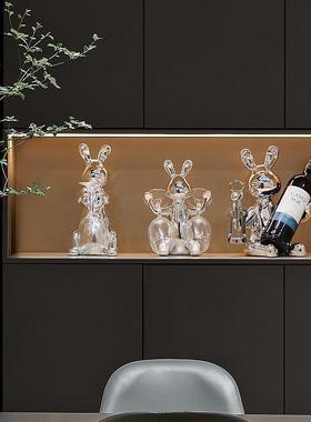 兔子红酒架装饰品客厅轻奢餐柜酒托 托酒柜高档摆件乔迁新居礼品