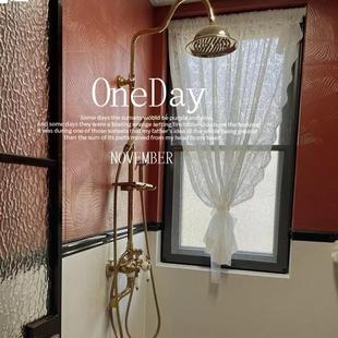 思幔蕾丝纱帘法式小窗户小窗帘单片免打孔穿杆可定制魔术贴飘窗