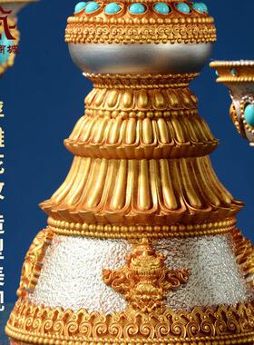 LED酥油灯八吉祥雕花电子蜡烛灯座室内家用仿真烛台桌面摆件