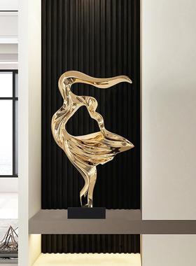 现代轻奢样板房客厅装饰摆件落地创意大型酒店玄关抽象雕塑艺术品