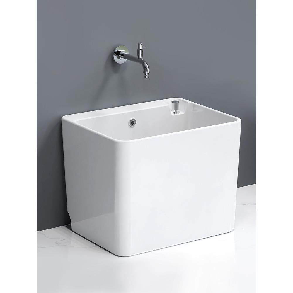 家用陶瓷拖把池大号洗地卫生间阳台拖布池落地式侧排水水槽盆,家装主材,拖把池,淘宝优惠券,粉丝福利购,淘宝优惠卷