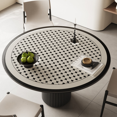 简约复古轻奢皮革圆桌垫桌布防水防油餐桌垫圆形茶几垫