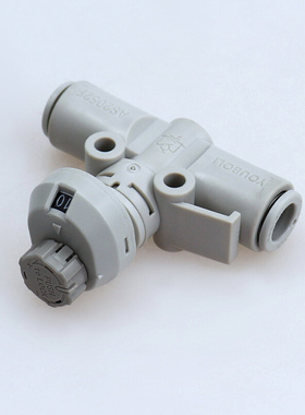 优铂利新款白色带刻度管道型调速阀 Y-AS1002FS-06A 直通型节流阀