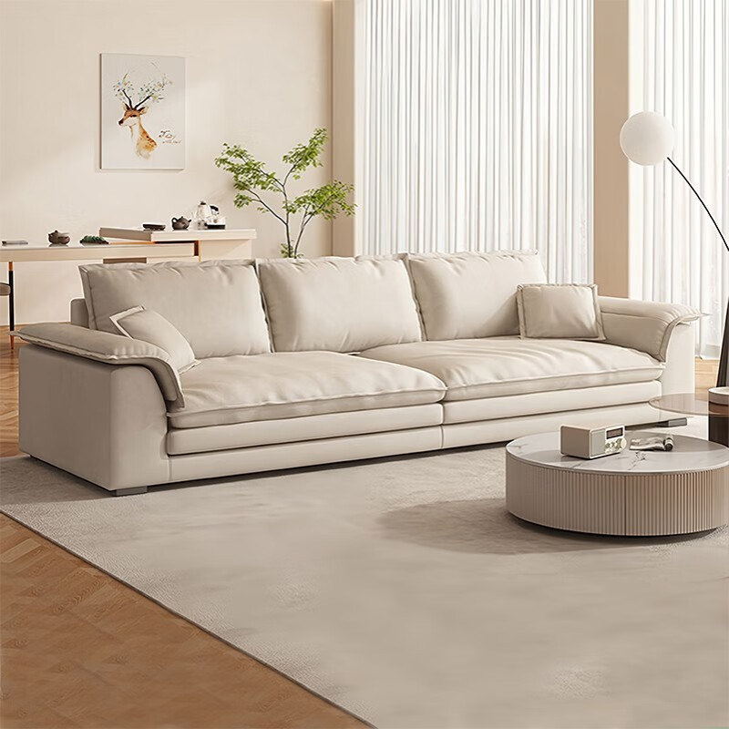 超深坐宽网红沙发直排轻奢现代简约科技布帆船意式极简客厅布艺