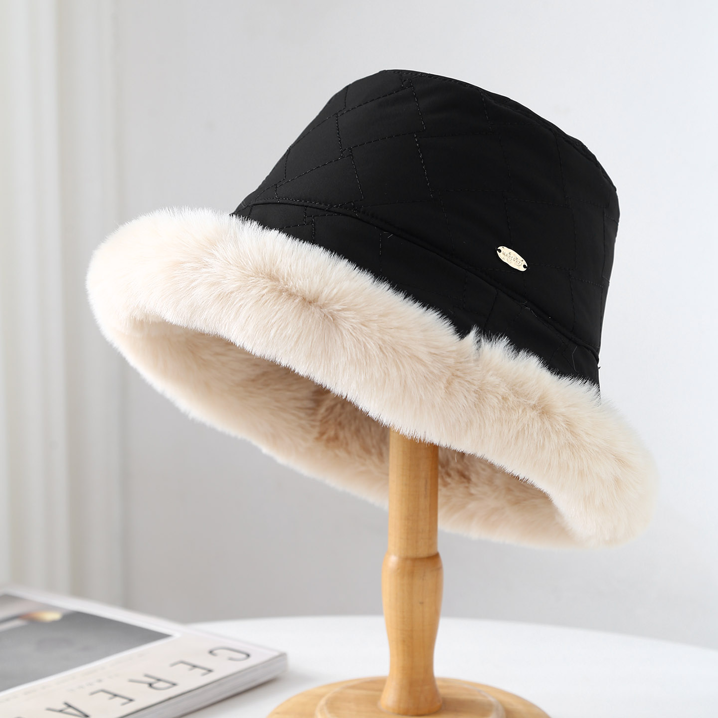 加绒渔夫帽冬季保暖棉帽