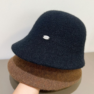 2025秋冬不规则帽沿渔夫帽子女百搭水桶帽子毛绒遮脸保暖防风盆帽