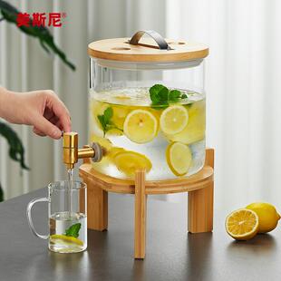 玻璃冷水壶带龙头耐高温大容量聚会水果茶饮冷泡凉水桶家用泡酒桶