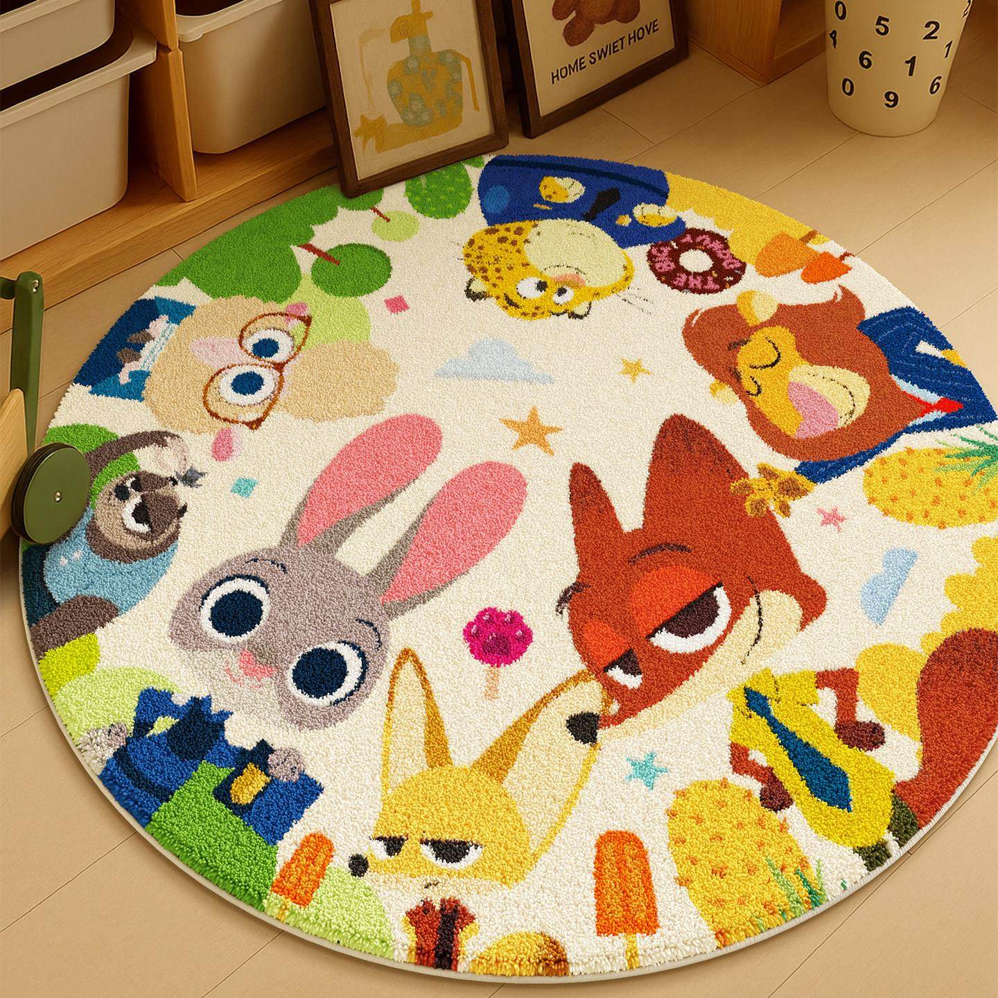 疯狂动物城卡通可爱多巴胺地毯女孩卧室圆形床边毯儿童房装饰地垫,居家布艺,床边毯,淘宝优惠券,粉丝福利购,淘宝优惠卷