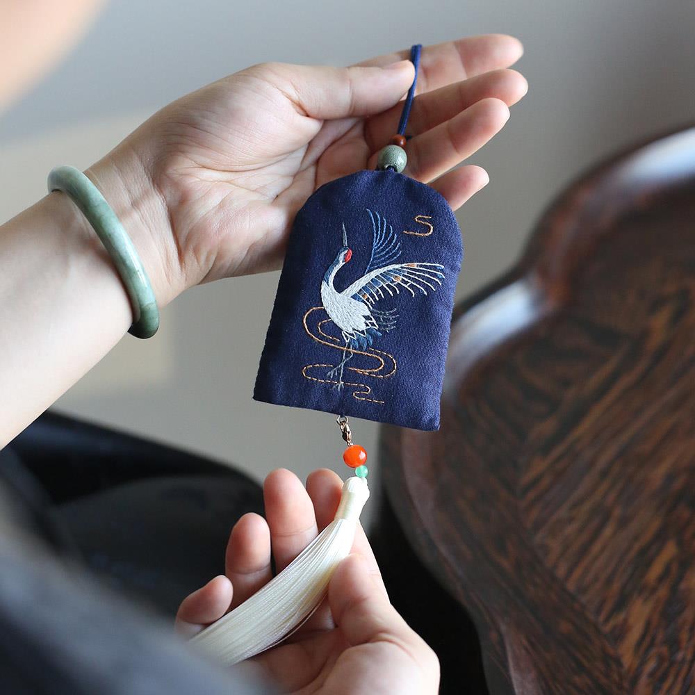 花寄 香包diy手工刺绣材料包小香囊艾草平安符挂件随身中秋节礼物