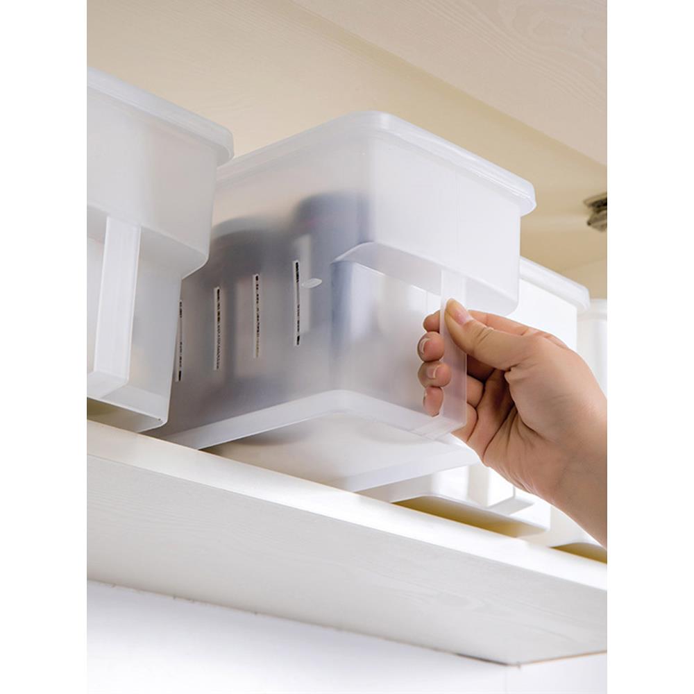 橱柜收纳盒带把手厨房高处吊柜收纳整理盒家用锅具调料厨房杂物筐