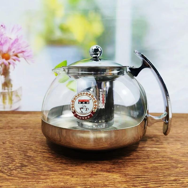 耐热玻璃茶壶法式冲茶器咖啡壶金美莱欧式泡茶壶家用直火壶大容量