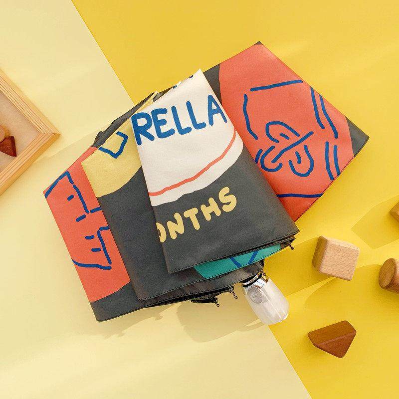 韩版ins可爱盐系晴雨两用遮阳全自动伞泫雅风防晒防雨遮阳伞折叠