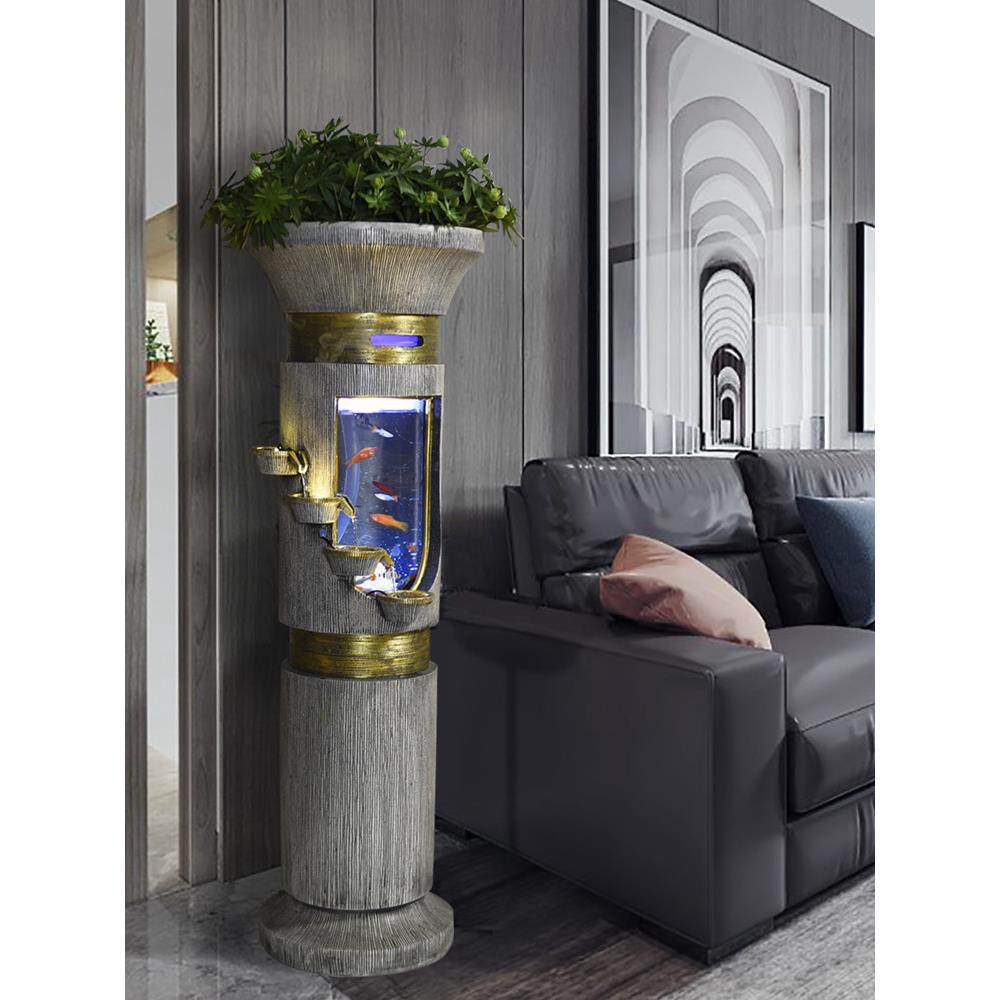 创意北欧客厅流水喷泉鱼缸现代轻奢家居装饰品电视柜旁边落地摆件,家居饰品,流水摆件,淘宝优惠券,粉丝福利购,淘宝优惠卷