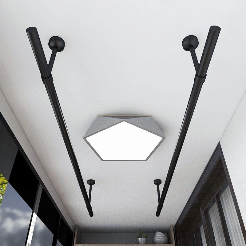 固信阳台不锈钢固定晾衣架晒衣架晒衣杆晾衣杆单杆挂衣杆烤漆黑色