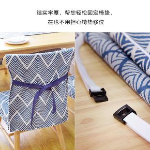 简约餐桌布艺椅垫椅套坐垫套装 日式 家用棉麻座垫椅子垫成套带靠背