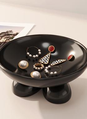 创意陶瓷高级感奶油风入户门口钥匙收纳玄关摆件首饰托盘现代简约