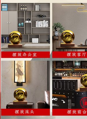 水晶球龙图案摆件黄色白色透明雕刻定制龙办M公桌生肖龙摆设青龙