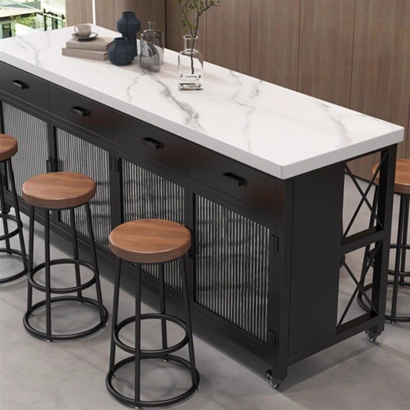 厨房中岛台柜单独可移动餐边桌储物备餐操作台P多功能料理吧台隔