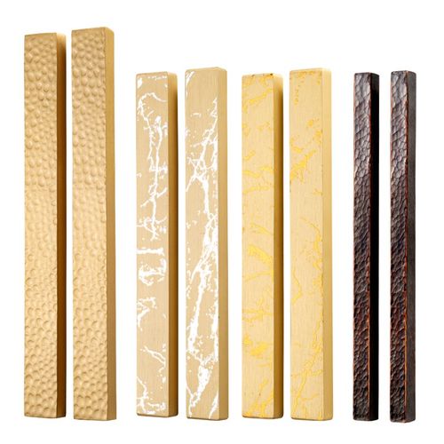 黄铜镇纸实心泼墨烫金烫画u文房镇纸压纸书法镇尺紫铜纯手工锤纹