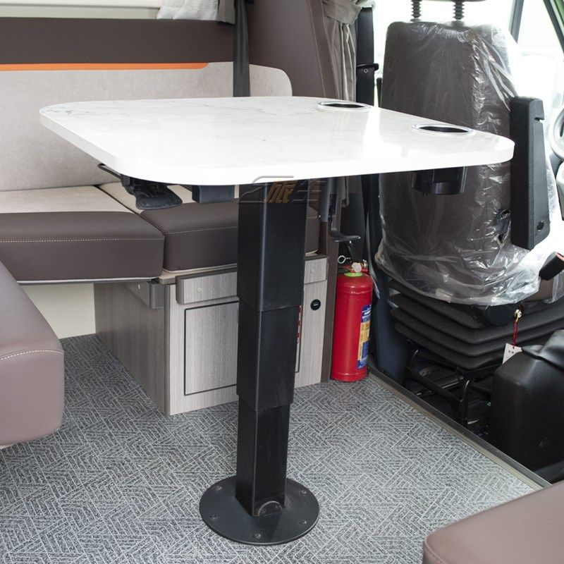 房车气动升降桌i腿 四方向移动调节 房车桌腿桌架房车改装配件大