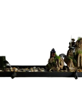 陶瓷流水鱼缸装饰l摆件水循环流水器过滤摆件石槽增氧器配件造景