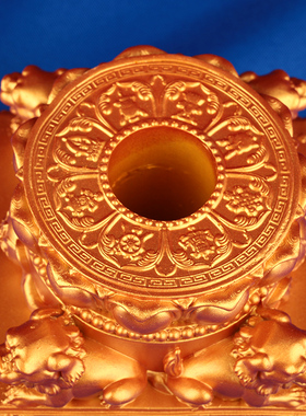 藏传用品树脂雕花密宗r前八吉祥狮子底座手摇转金轮底座莲座