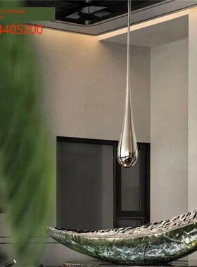 不锈钢水滴雕塑底座摆件酒店y别墅大堂售楼处玻璃钢美景软装吊饰