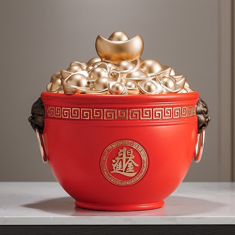 日进斗金聚宝g盆摆件客厅玄关酒柜新中式轻奢高级装饰乔迁开业礼,家居饰品,装饰摆件,淘宝优惠券,粉丝福利购,淘宝优惠卷