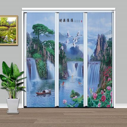 无轨推拉门楼梯口客厅空调保暖隔断厨房卧室卫生间蜂巢Z隐形室内