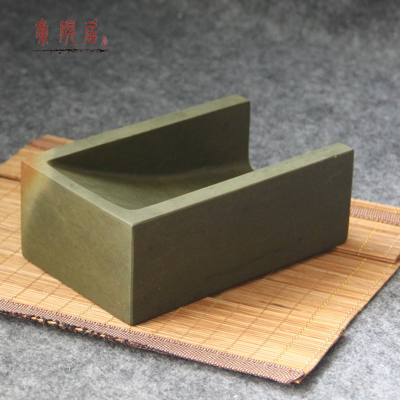 肇庆端砚六寸抄手绿端o砚台手工经典精品文房四宝天然原石墨海墨