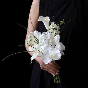 仿真花白色风信子马蹄莲新娘拍照手捧G花影楼摄影婚纱照旅拍领证