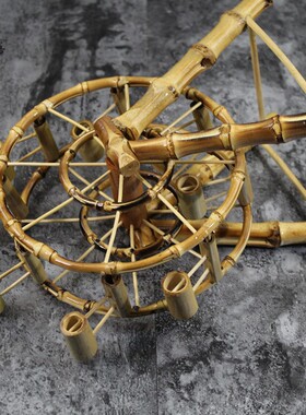 竹制摩天轮工艺品摆件礼物水车特色摆设装饰N餐厅日韩料理餐具酒