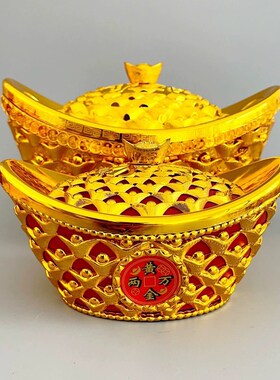 新年装饰摆件e仿真金元宝糖果盒公司开业乔迁新居礼品场景布置摆