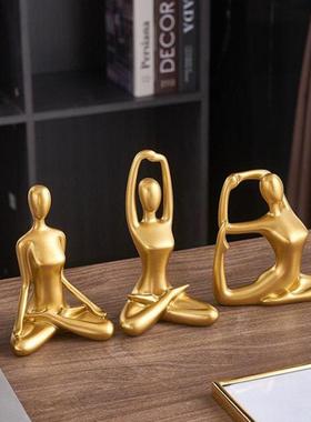北欧抽象坐姿人物摆件家居客厅办公室酒柜电视柜装饰品轻奢高级感